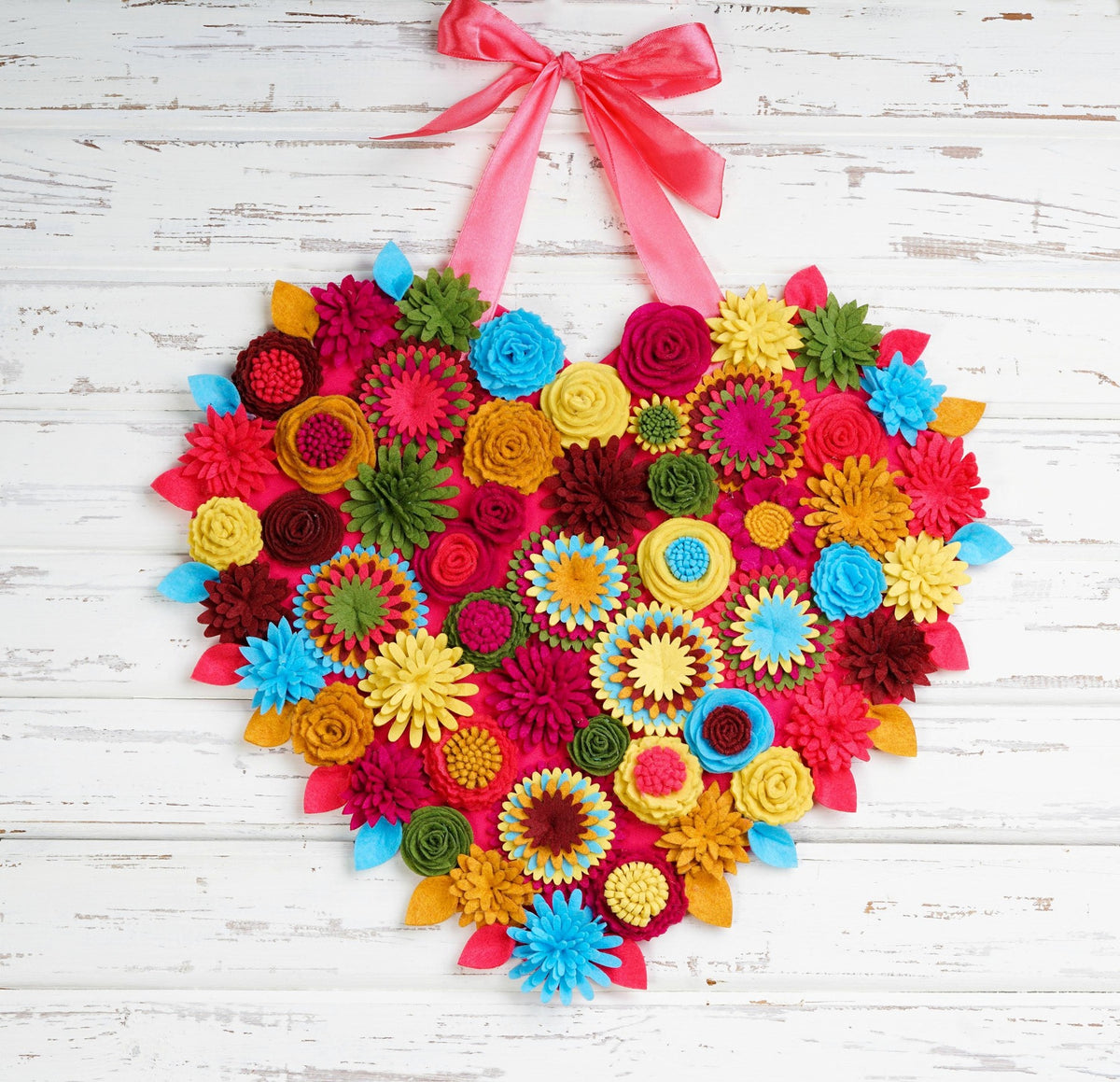 Felt Floral Heart Wreath - Style 2 - image 2