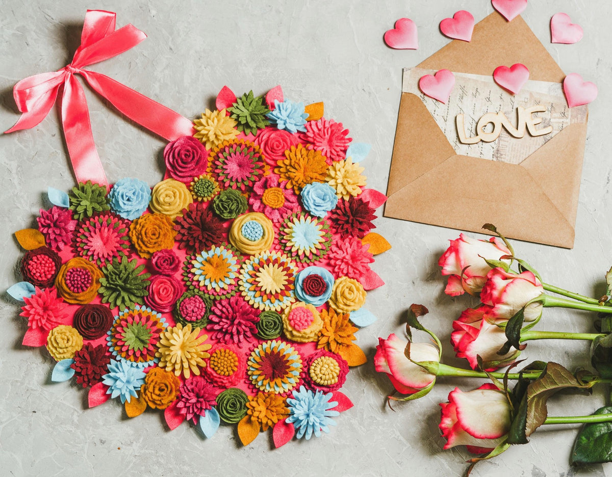 Felt Floral Heart Wreath - Style 2 - image 3