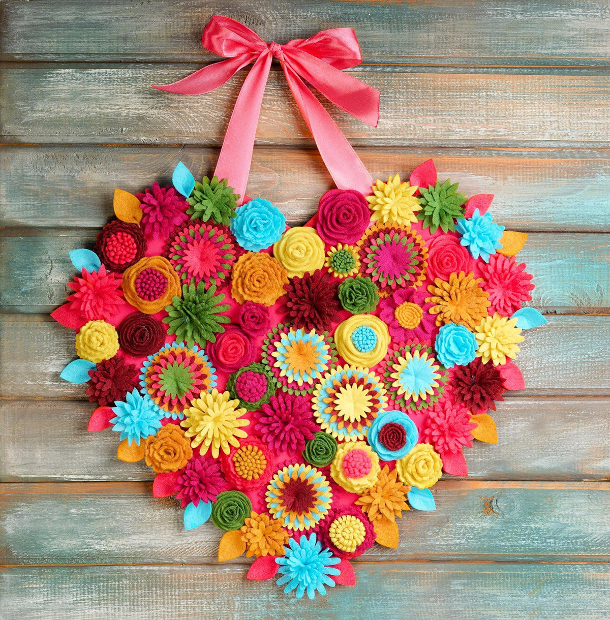 Felt Floral Heart Wreath - Style 2 - image 4