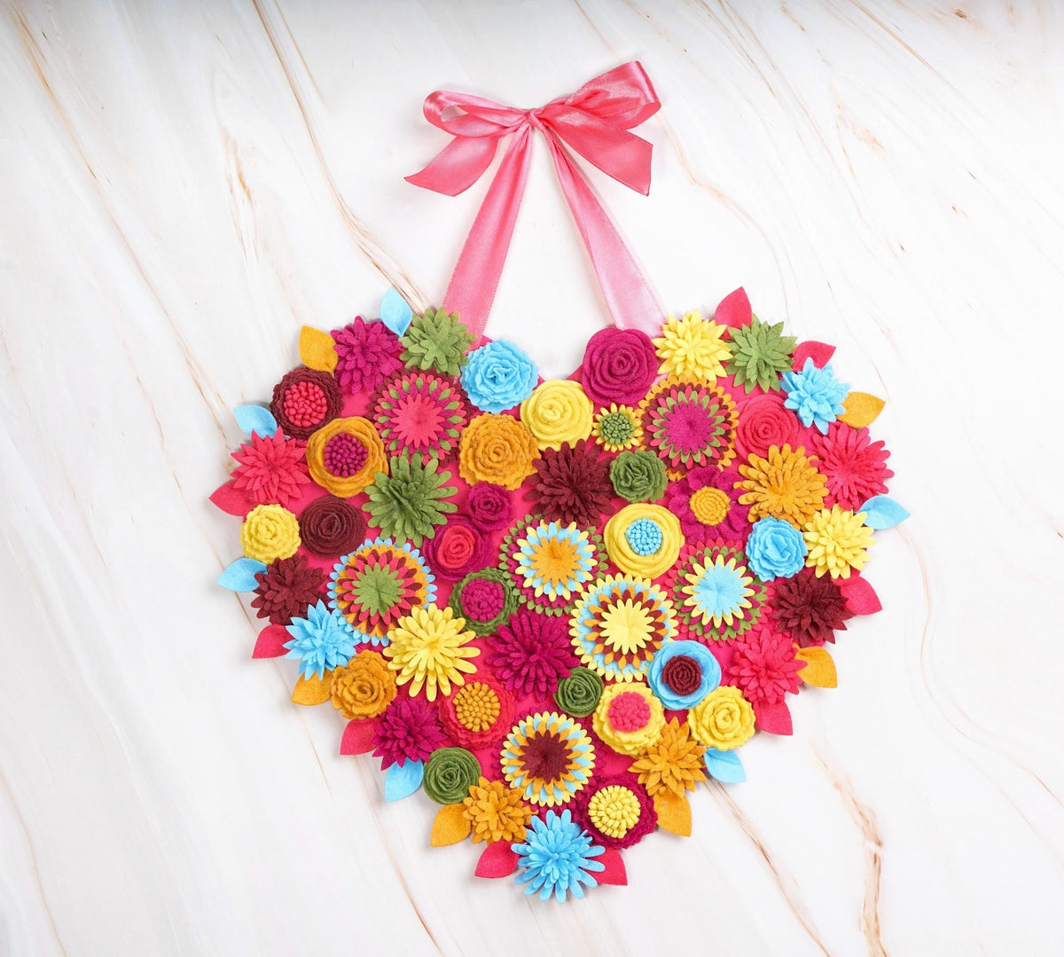 Felt Floral Heart Wreath - Style 2 - image 7