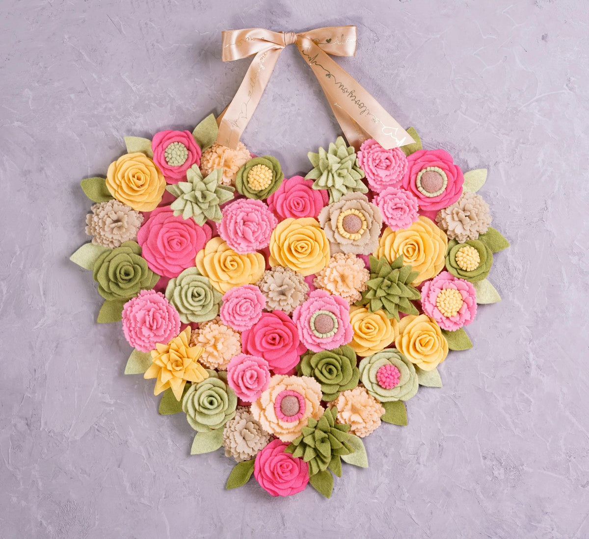 Felt Floral Heart Wreath - Style 3 - image 3