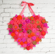 Felt Floral Heart Wreath - Style 4 - image 1