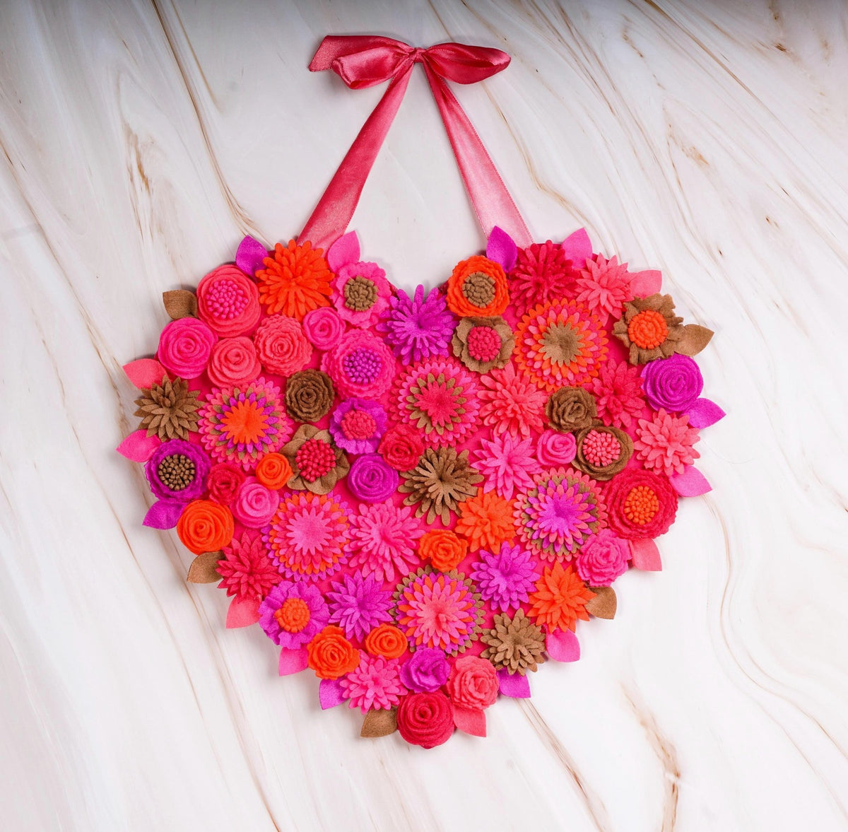 Felt Floral Heart Wreath - Style 4 - image 2