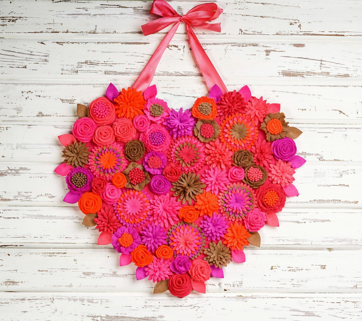 Felt Floral Heart Wreath - Style 4 - image 4