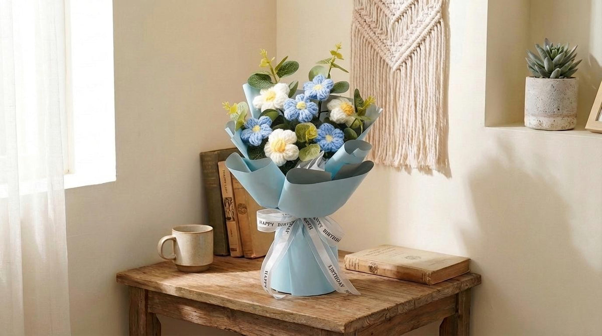 Handmade Crochet Flower Bouquet - image 1