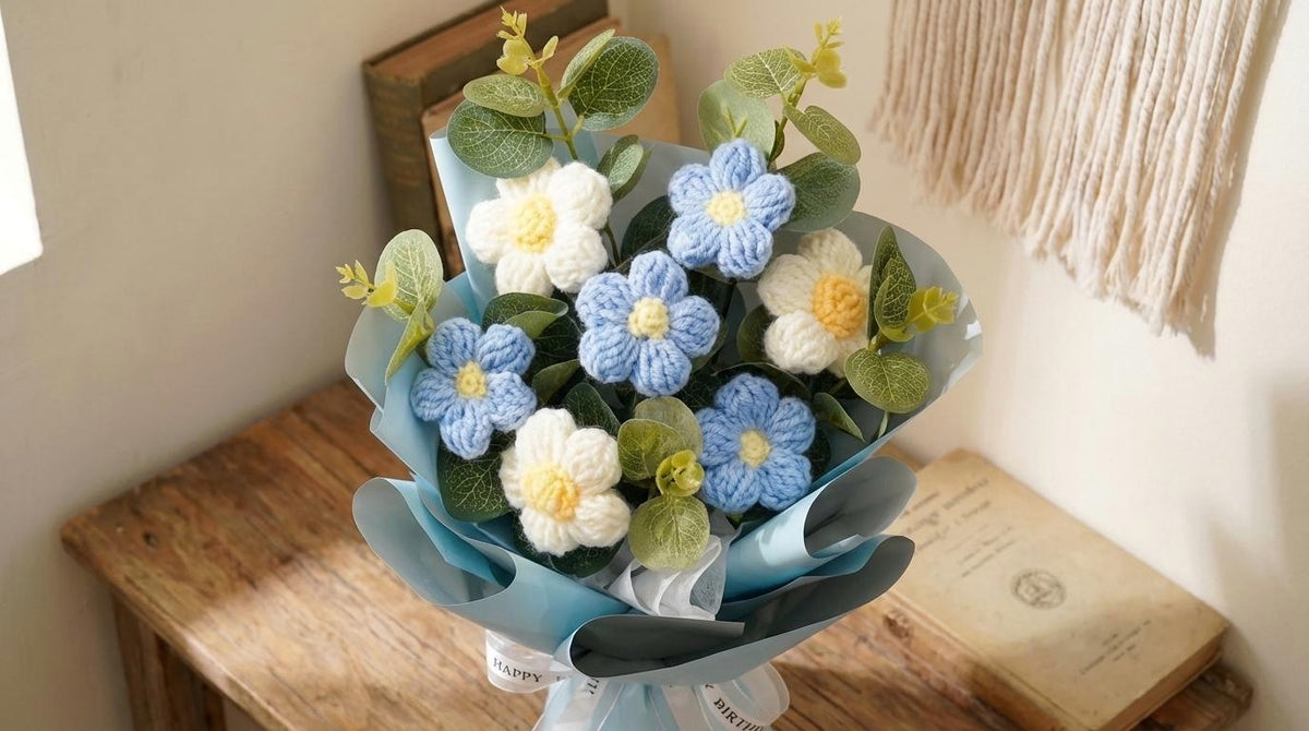 Handmade Crochet Flower Bouquet - image 2