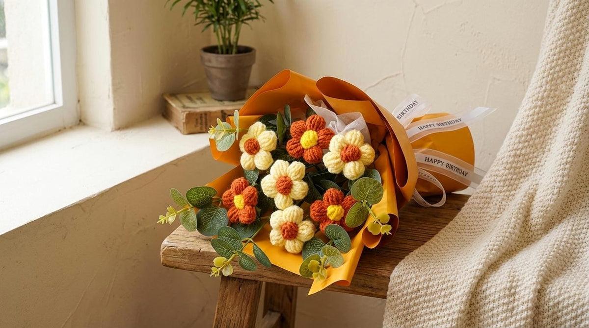Handmade Crochet Flower Bouquet - image 5