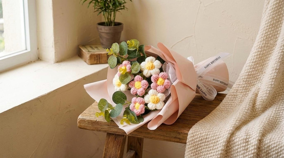 Handmade Crochet Flower Bouquet - image 8