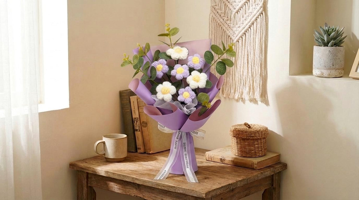 Handmade Crochet Flower Bouquet - image 9