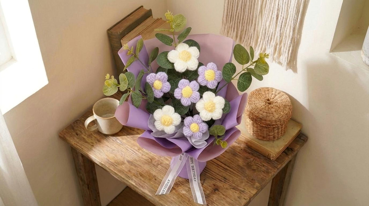Handmade Crochet Flower Bouquet - image 10