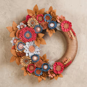 Neutral Felt Floral Wreath - image 4