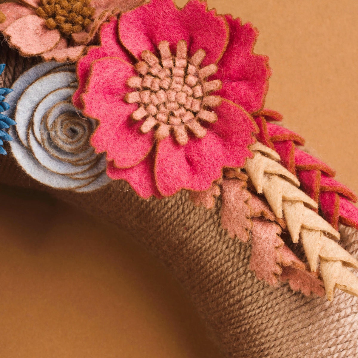 Neutral Felt Floral Wreath - image 10