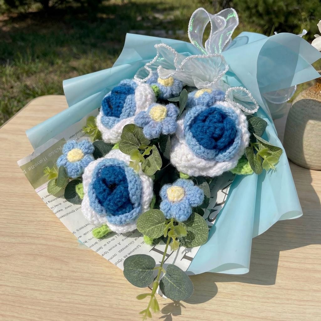 Pastel Crochet Rose Bouquet - image 2