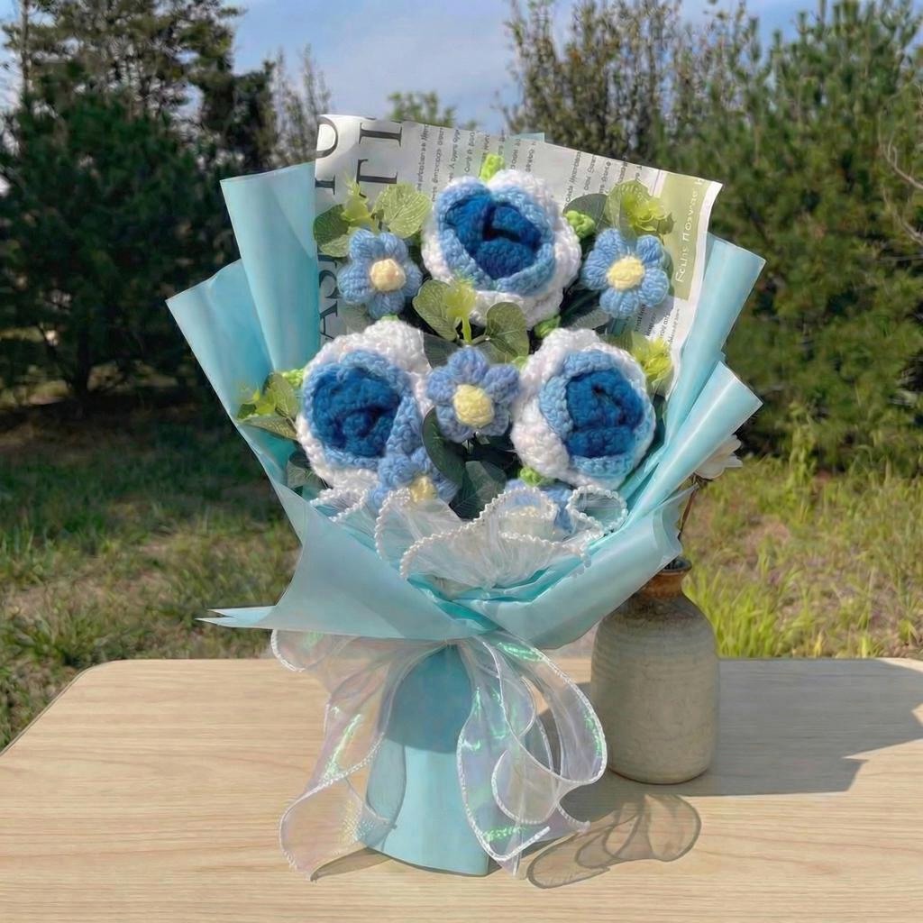 Pastel Crochet Rose Bouquet - image 3