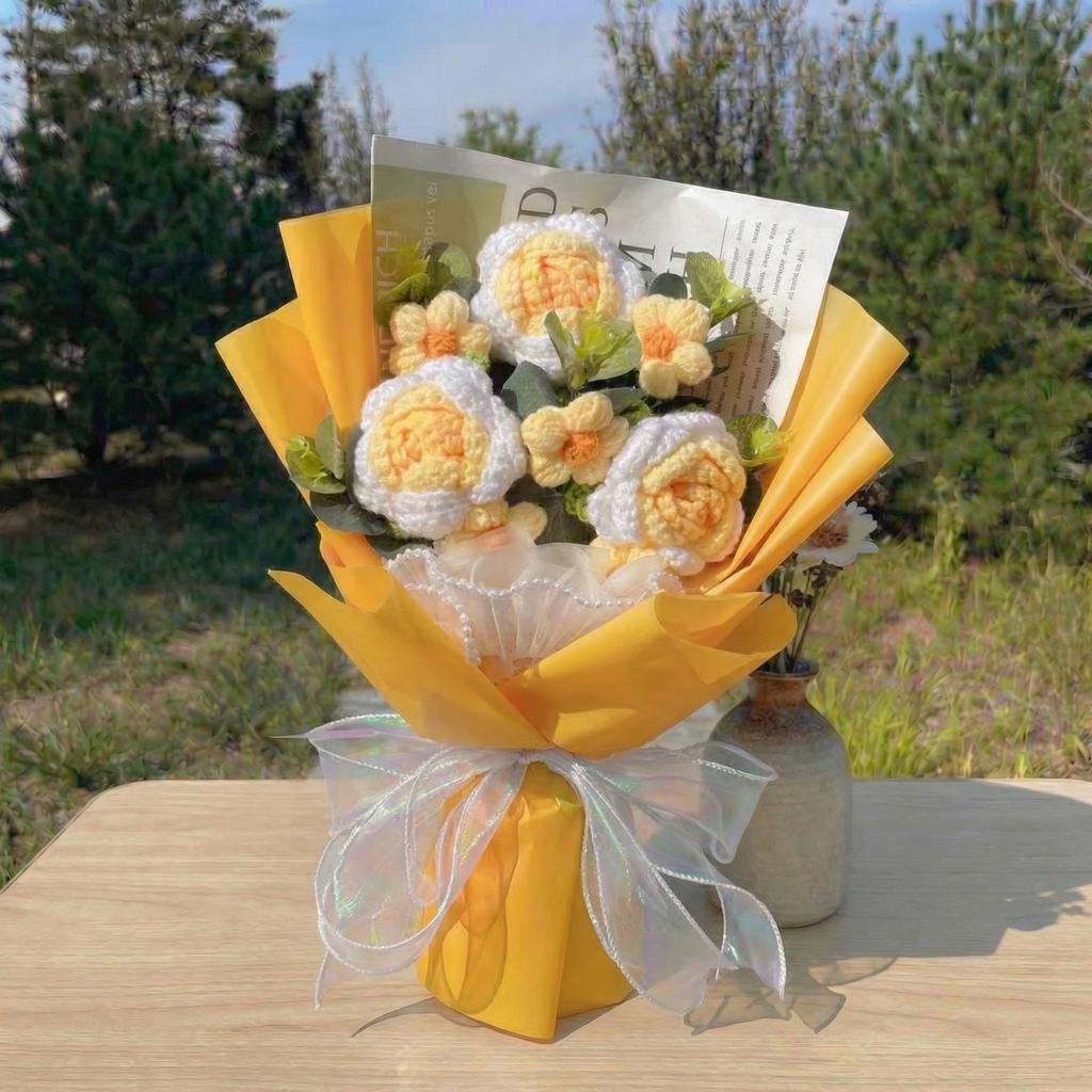 Pastel Crochet Rose Bouquet - image 8