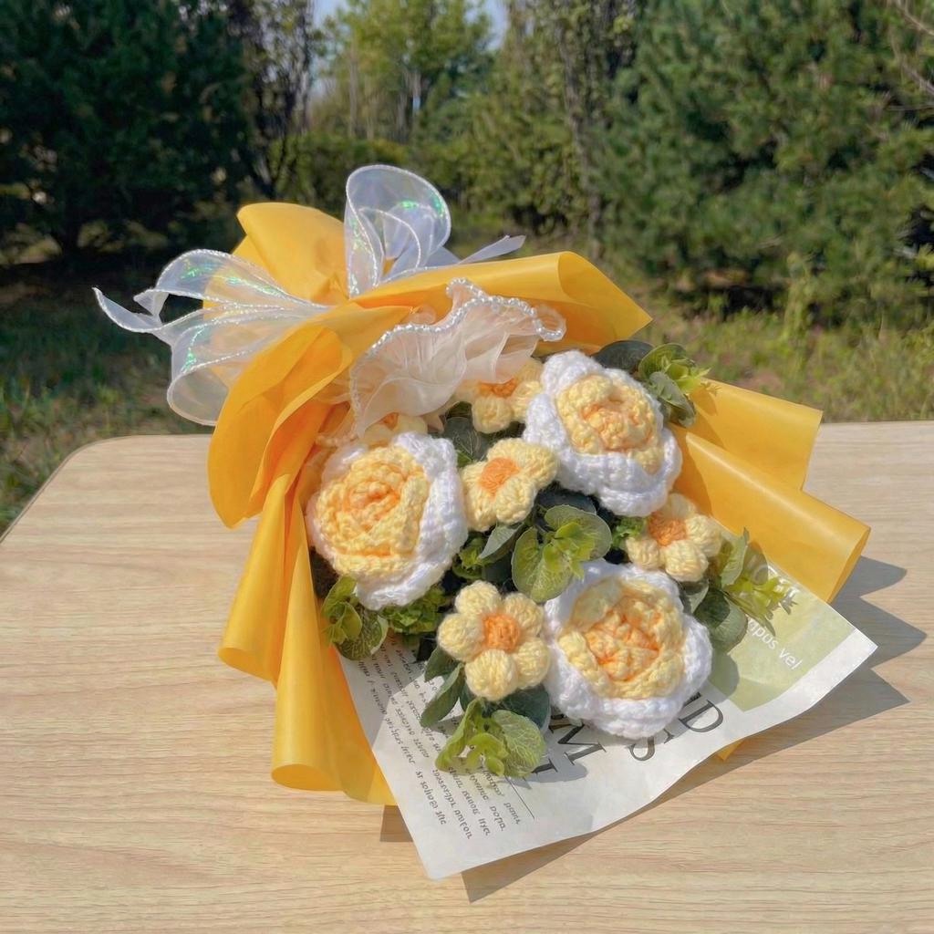 Pastel Crochet Rose Bouquet - image 10