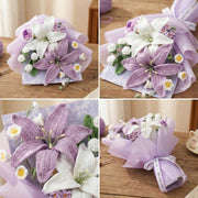 Purple and White Crochet Lily Bouquet - image 4