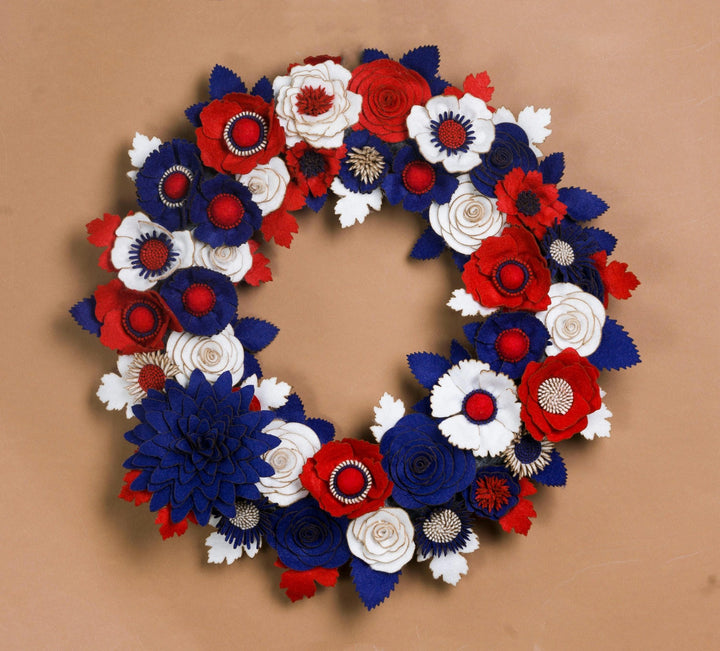Red White and Blue Felt Wreath - image 1