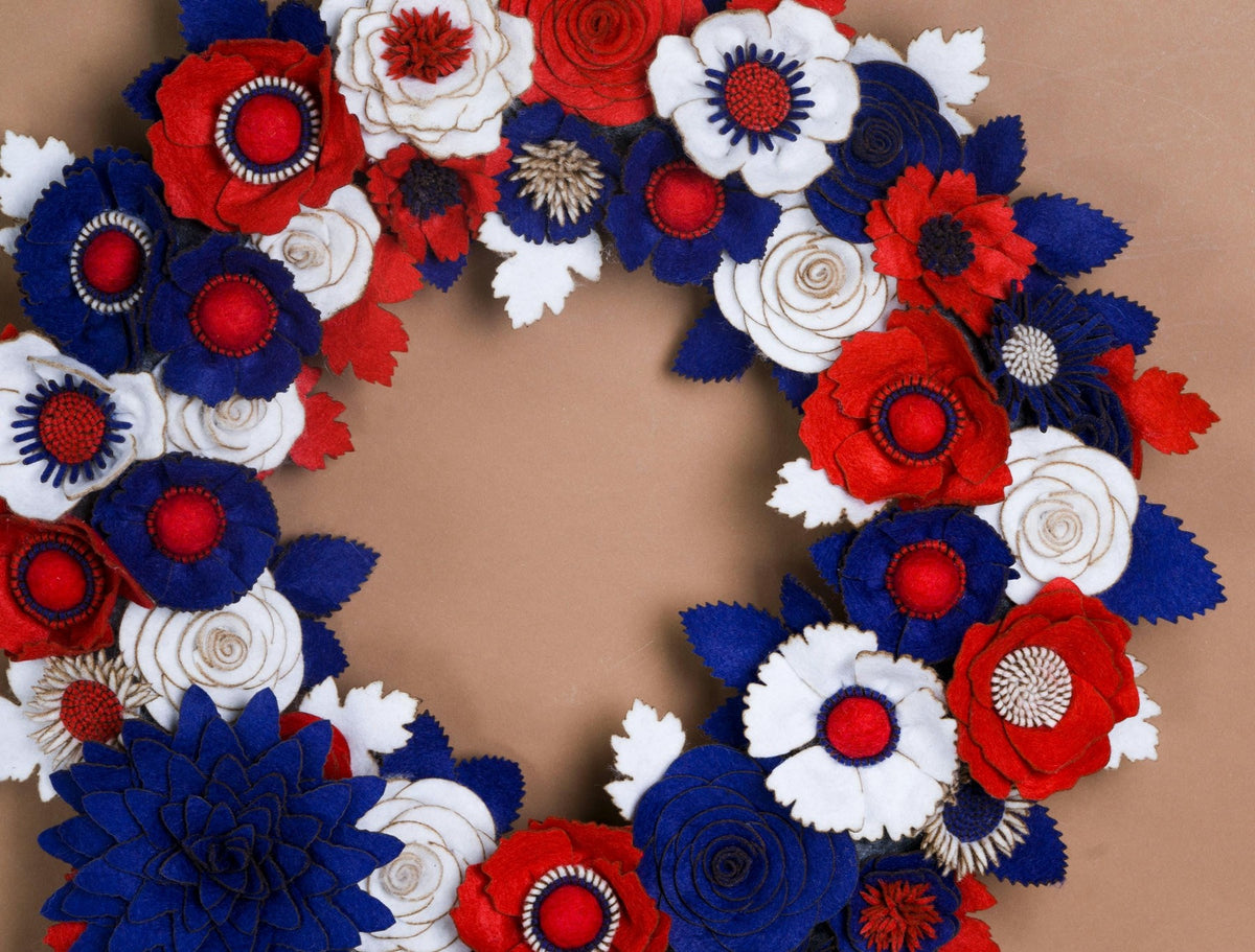 Red White and Blue Felt Wreath - image 2
