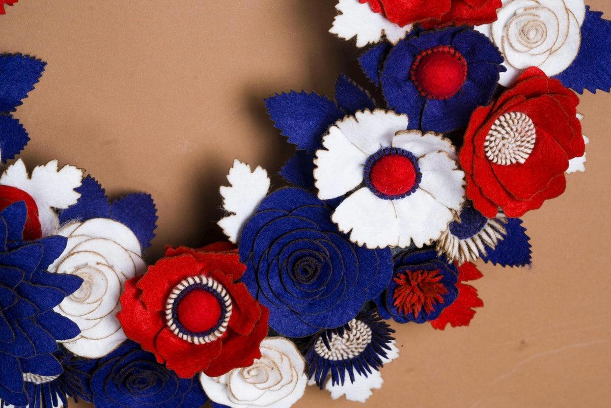 Red White and Blue Felt Wreath - image 4