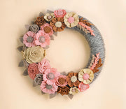 Rustic Felt Floral Wreath - image 1