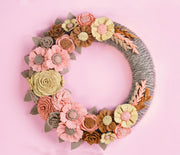 Rustic Felt Floral Wreath - image 3
