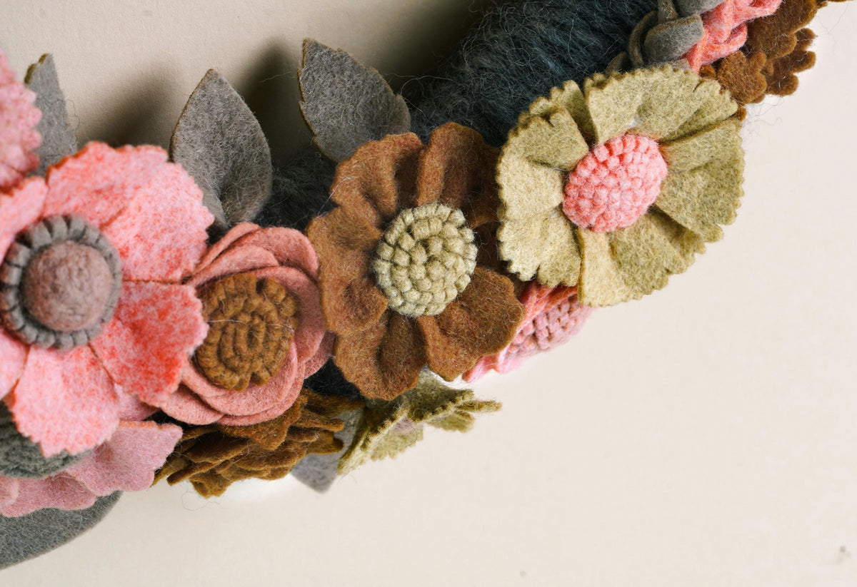 Rustic Felt Floral Wreath - image 4