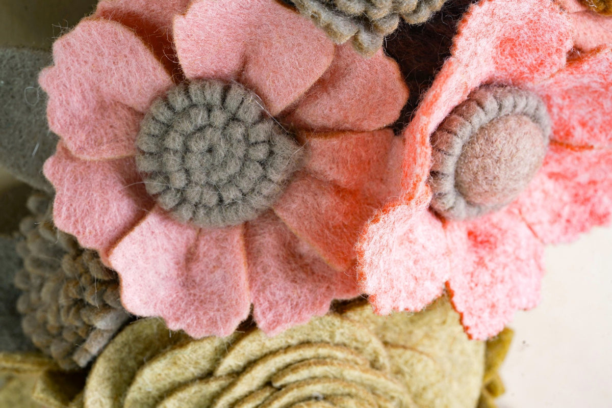 Rustic Felt Floral Wreath - image 5