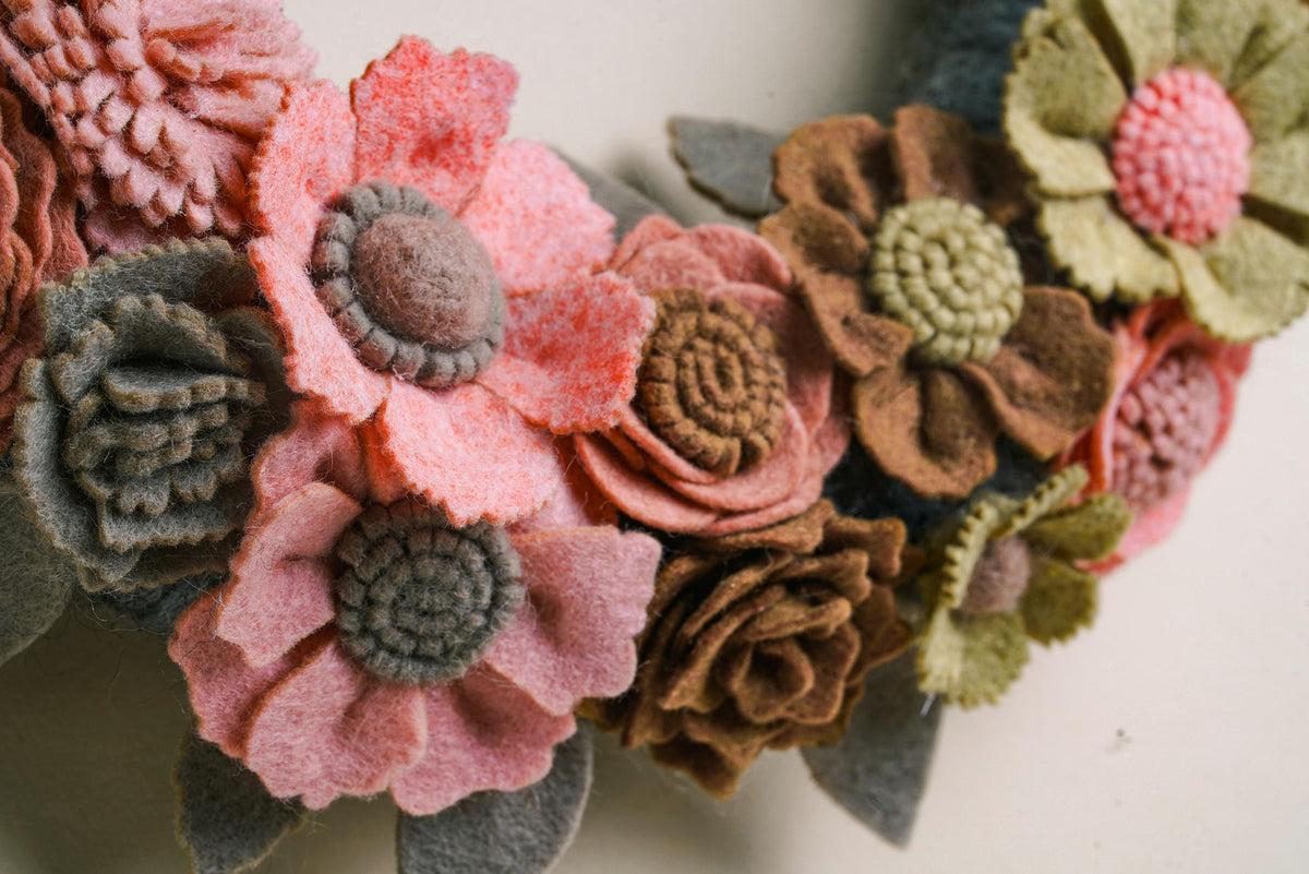 Rustic Felt Floral Wreath - image 7