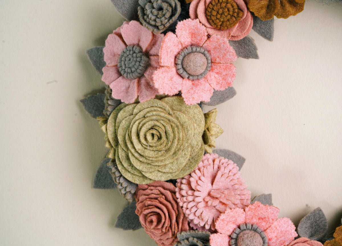 Rustic Felt Floral Wreath - image 8