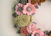 Rustic Felt Floral Wreath - image 8