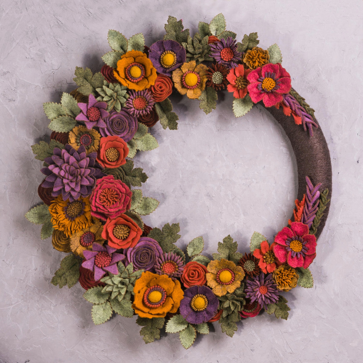 Rustic Felt Floral Wreath - Style 2 - image 2