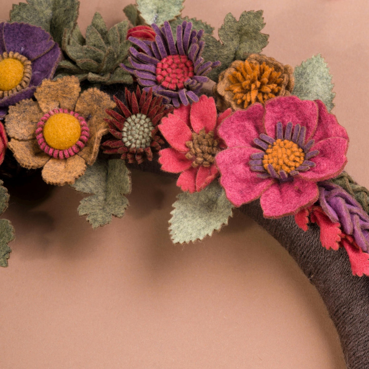 Rustic Felt Floral Wreath - Style 2 - image 6