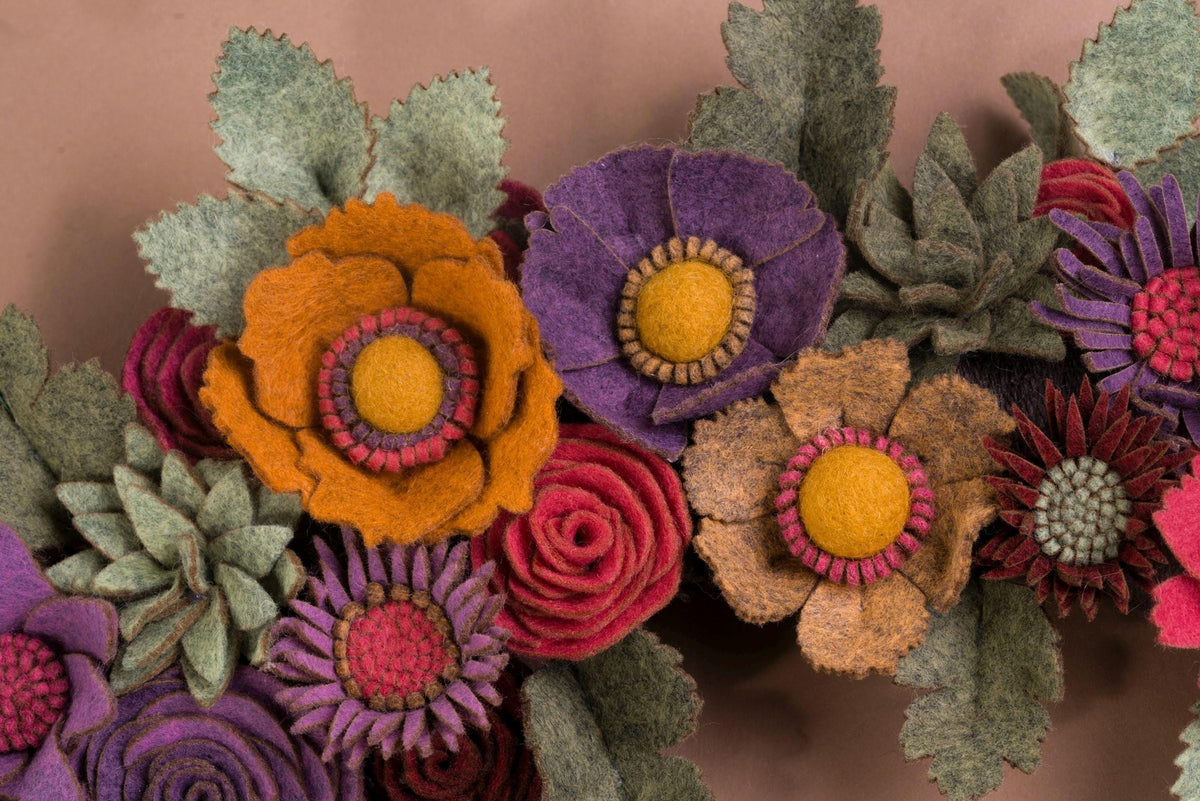 Rustic Felt Floral Wreath - Style 2 - image 7