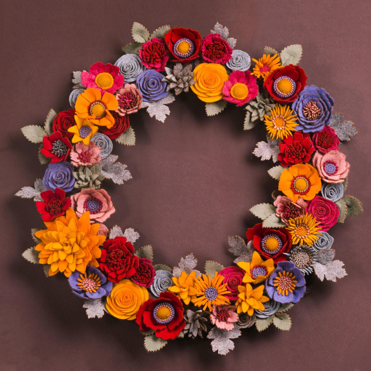 Rustic Felt Floral Wreath - Style 3 - image 2