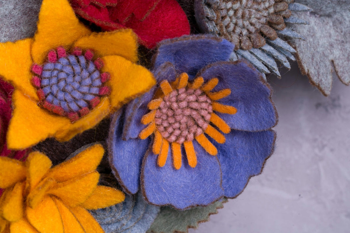 Rustic Felt Floral Wreath - Style 3 - image 5