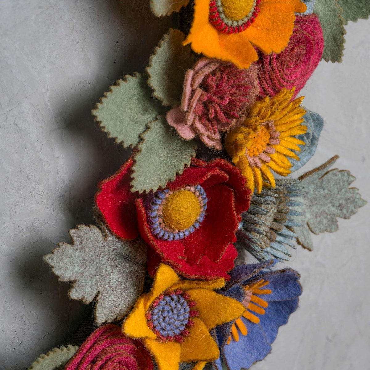 Rustic Felt Floral Wreath - Style 3 - image 6