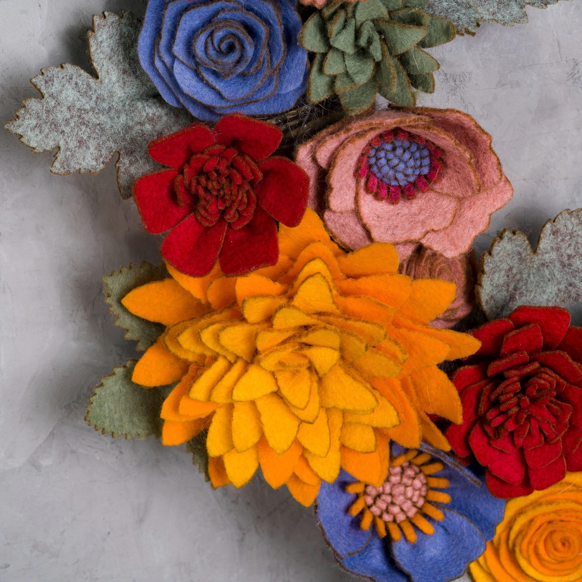 Rustic Felt Floral Wreath - Style 3 - image 10