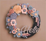 Rustic Felt Floral Wreath - Style 4 - image 1