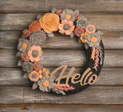 Rustic Felt Floral Wreath - Style 4 - image 2