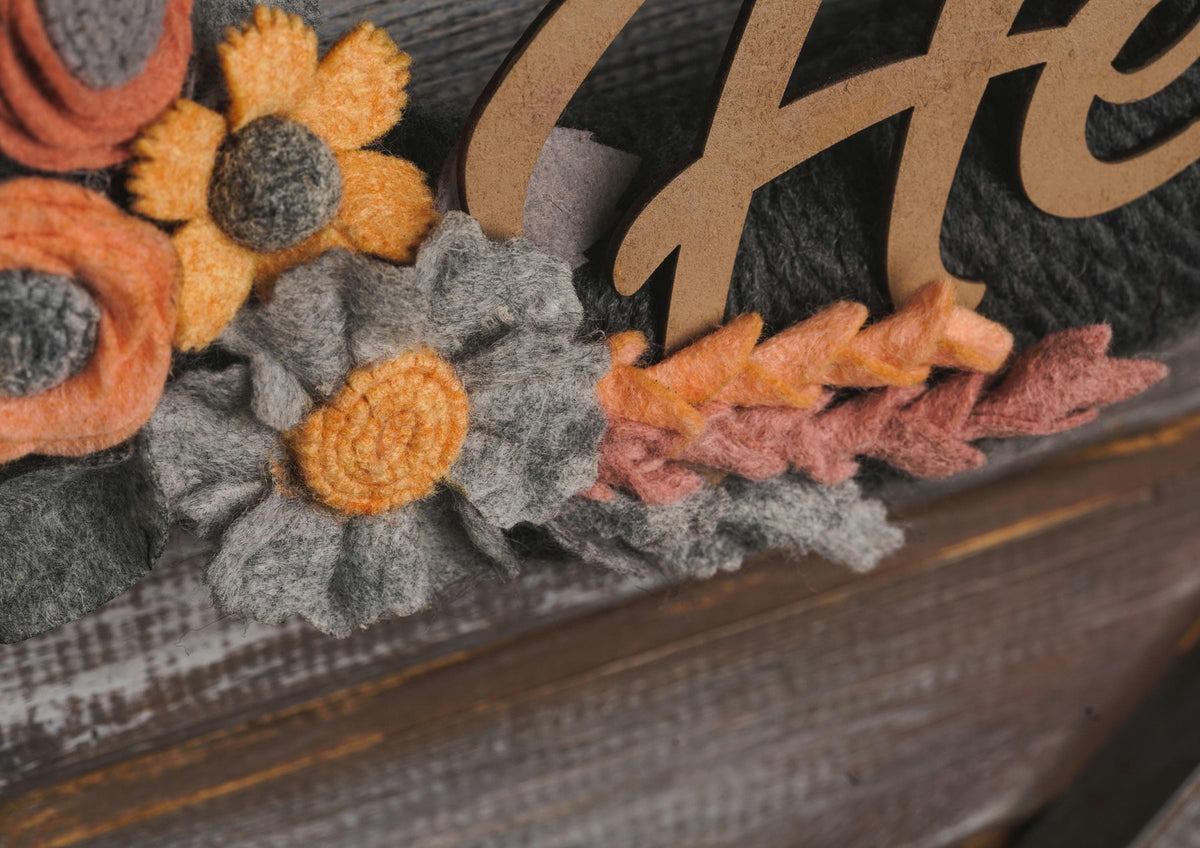 Rustic Felt Floral Wreath - Style 4 - image 6
