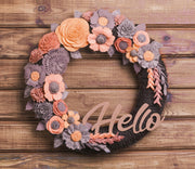 Rustic Felt Floral Wreath - Style 4 - image 9