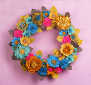 Rustic Felt Floral Wreath - Style 5 - image 1