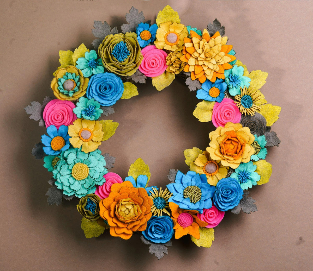 Rustic Felt Floral Wreath - Style 5 - image 2