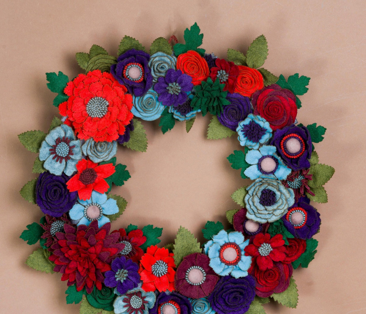 Rustic Felt Floral Wreath - Style 6 - image 2