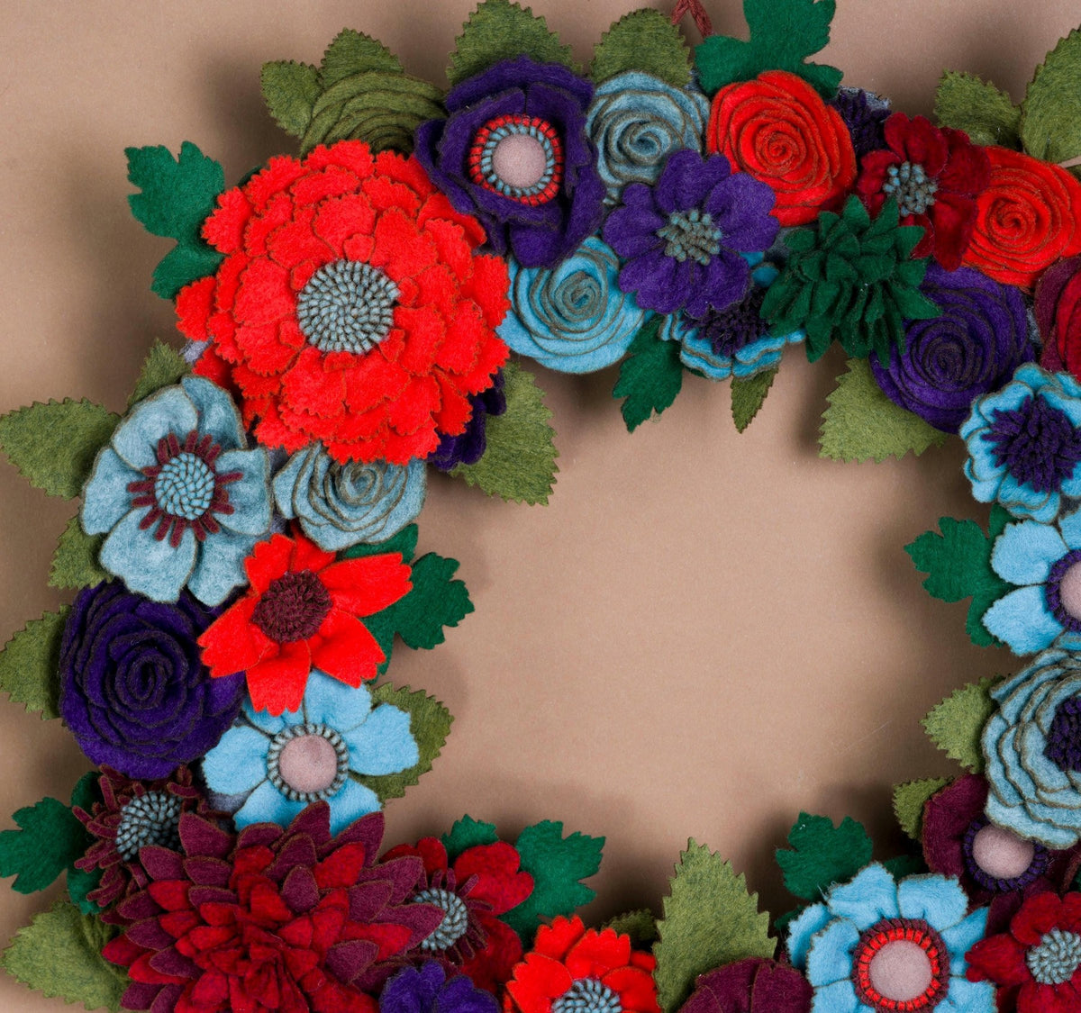 Rustic Felt Floral Wreath - Style 6 - image 3