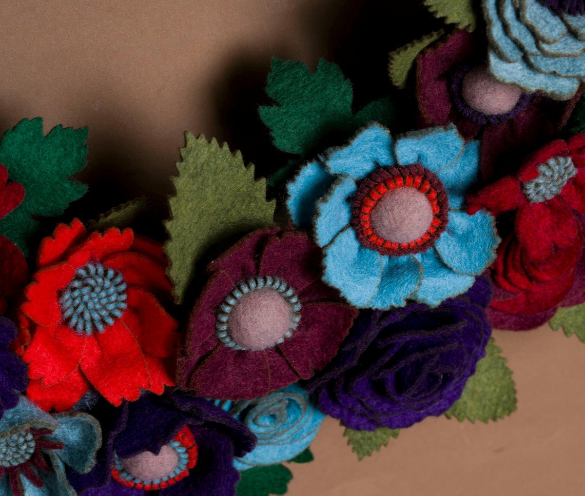 Rustic Felt Floral Wreath - Style 6 - image 5