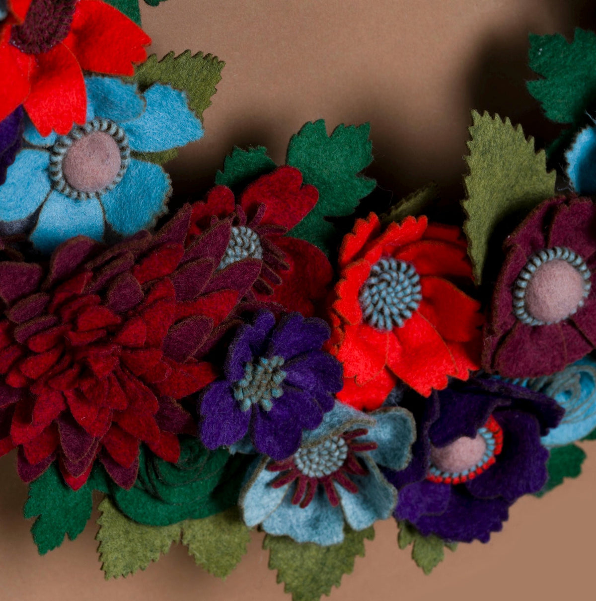 Rustic Felt Floral Wreath - Style 6 - image 7