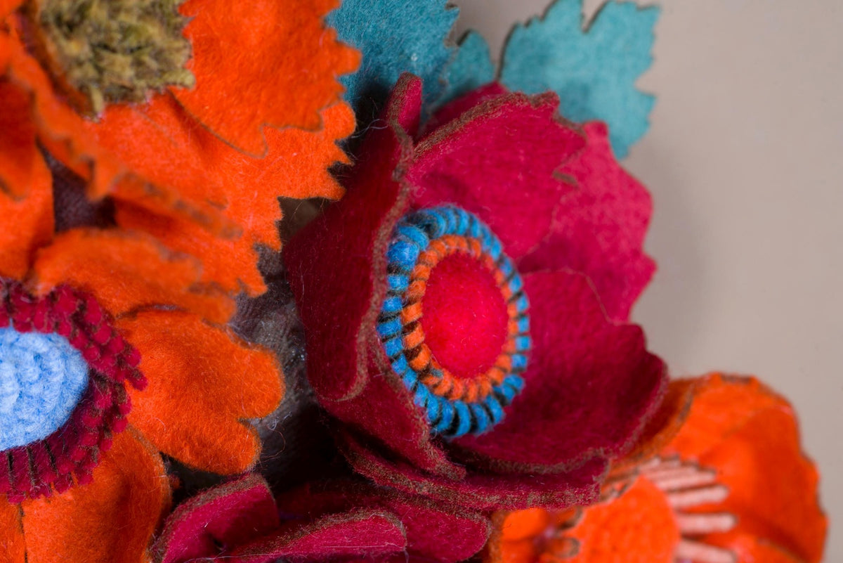 Rustic Felt Floral Wreath - Style 7 - image 3