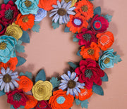 Rustic Felt Floral Wreath - Style 7 - image 4